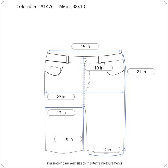 Columbia Cargo Rip-Stop Shorts Men's 38x10 Gray Logo Omni-Shade Nylon - Picture 10 of 10